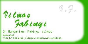 vilmos fabinyi business card